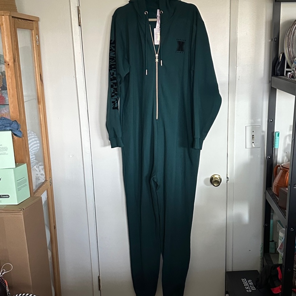 Savage X Fenty Teal Jumpsuit with Black Accents